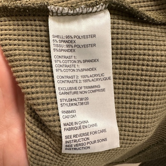 Boundless North Sweater Thermal Crochet Sleeves Boho Fairy Casual Green Large - Picture 6 of 6